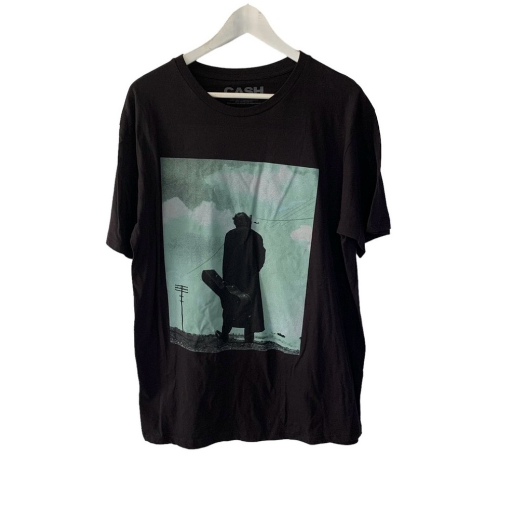 NEW Johnny Cash Graphic Band T Shirt Men Medium & XL Black & Green Cotton - Picture 9 of 9